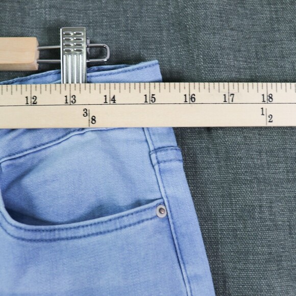 YMI GiGi Fit Flare Jeans Junior’s 13 / 31 Light Wash Wide Leg Raw Hem Retro Y2K - Picture 9 of 13